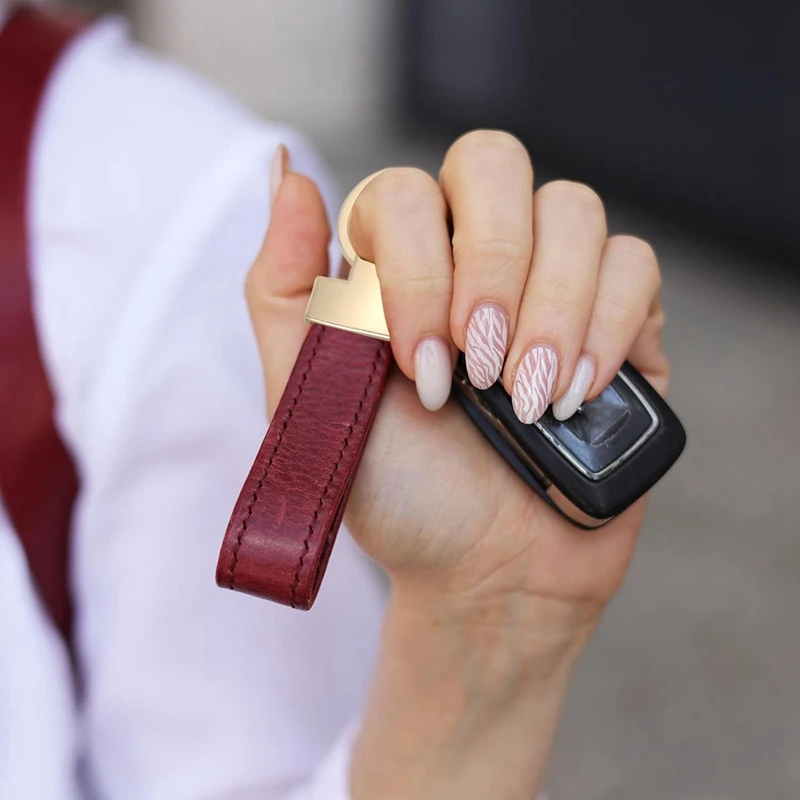 5 Sets Key Fob Hardware with Split Ring, 1 Inch Key Hardware Set with 2 Screws for Car Keychain Wristlet Lanyard Retail