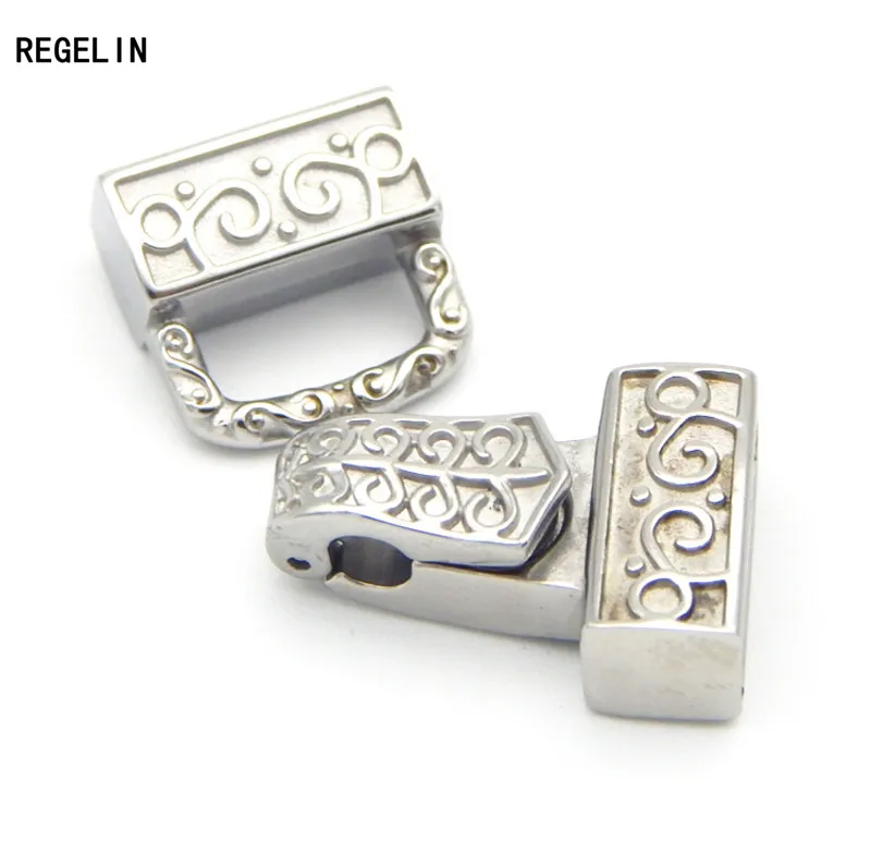REGELIN Stainless Steel Hole Size 12.4*4mm Strong Magnetic Clasps Leather Cord Bracelets End Caps Connectors For Jewelry Making