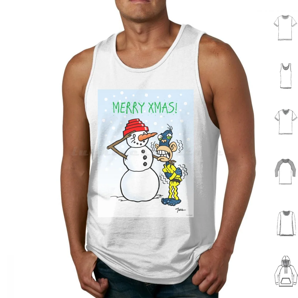 

Devolved Xmas 0.1 Майки Жилет без рукавов Ness Nesshead Devo Spud Monkey Chimp Xmas X Mas Рождество 80-х годов Новая волна