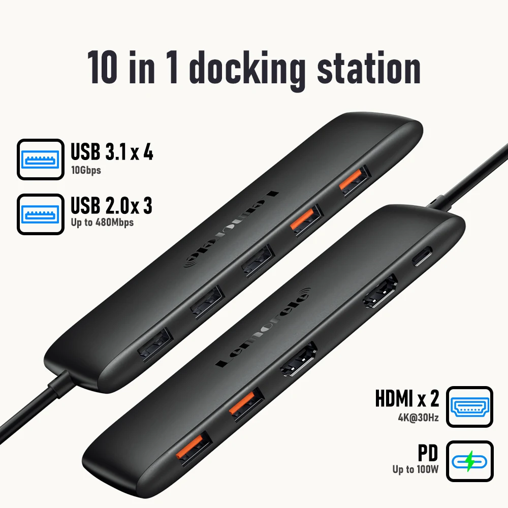 Lemorele 4K USB Hub USB C Docking Station Type C to Dual HDMI For Macbook iPad Pro Air M2 M1 Sumsang PC Accessories USB 3.1 HUB