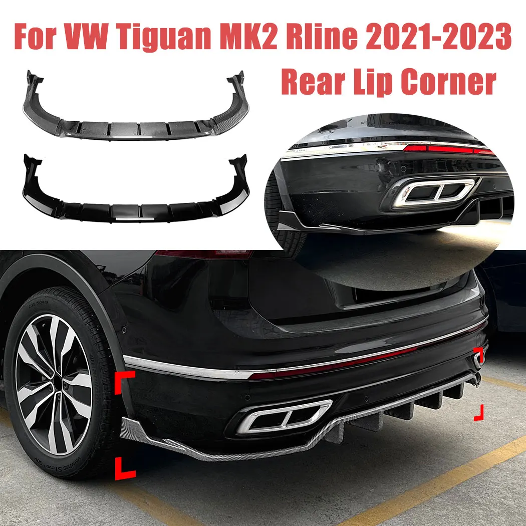 For VW Tiguan MK2 Rline 2021-2023 Car Integrated Rear Lip and Corner Spoiler Splitter Rear Lower Lip Body Guard Cover Modified