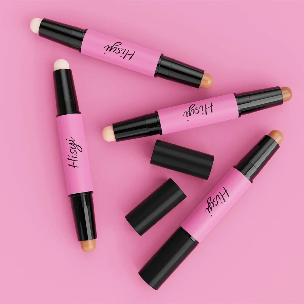 Bâton de contour double ton – Brighten & Concealent le maquillage multi-look, facile à appliquer, longue durée, imperméable pour Noël et hiver