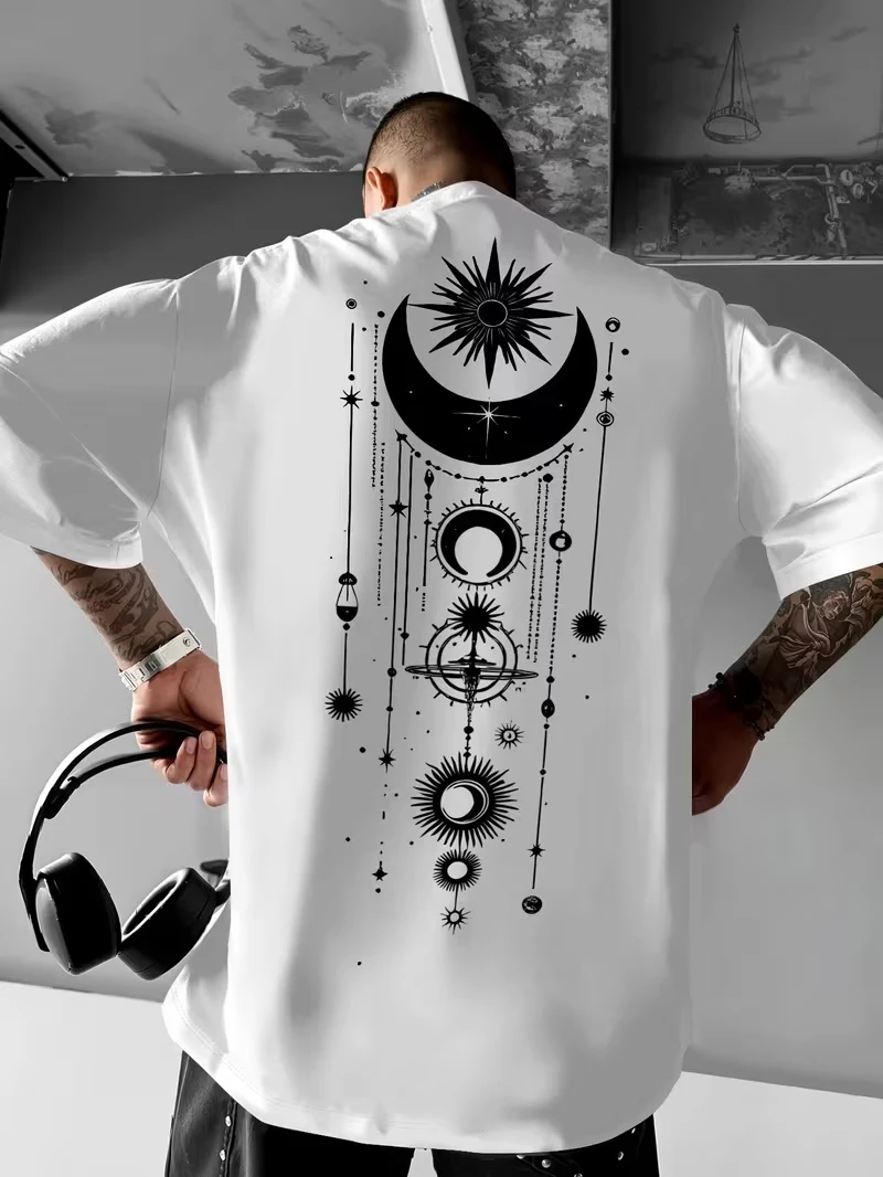 100% Pure Cotton Men's Loose T-Shirt Breathable Short-Sleeved Round Neck Minimalist Solid Color Multi-Color Optional