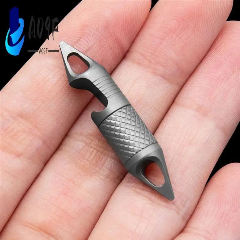 

A09F-Titanium Alloy Mini Multifunctional Universal Joint Swivel Ring Keychain Necklace Accessory Portable Tool Bottle Opener