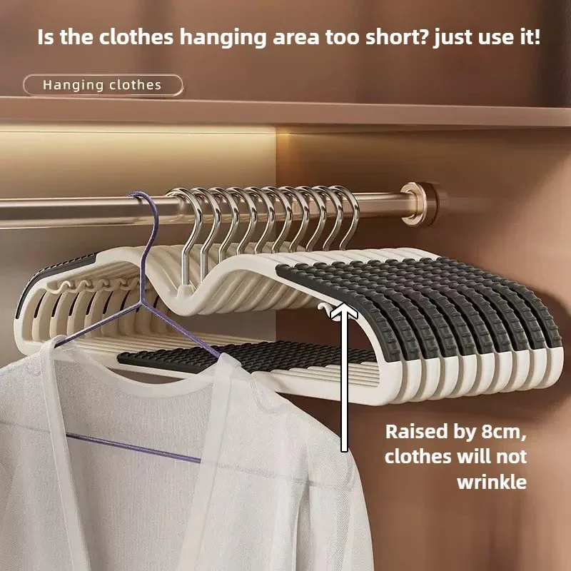 10PCS Short Neck Clothes Hanger Home Use Space Saving Neck Narrowing Low Hanger Storage High Aesthetic Anti-Shoulder Corner