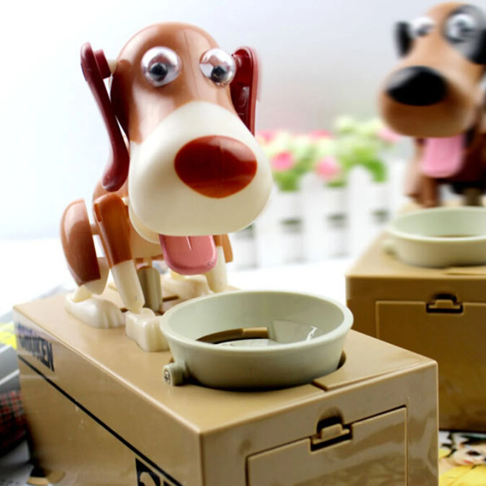 ZK20 Cute Cartoon Dog Piggy Bank Smart Puppy Cat Box Piggy Bank