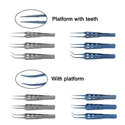 GREATLH Ophthalmic Forceps with Teeth Microsurgical Tweezers Double Eyelid Plastic Surgical Forceps Ophthalmic Micro Instrument