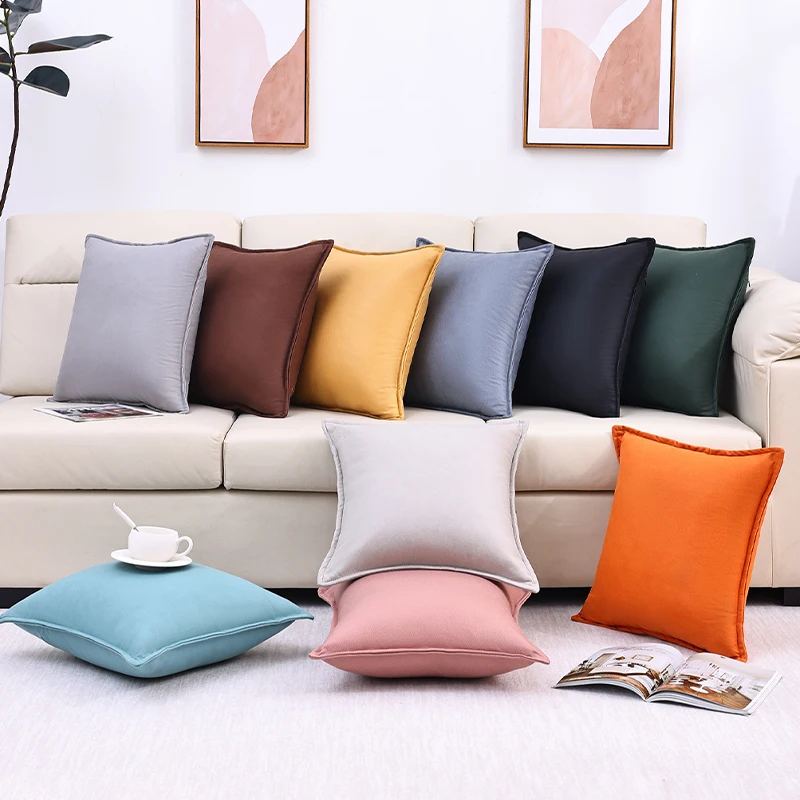 Kitinjoy หมอนกันน้ํา 50X50 สําหรับโซฟาตกแต่งห้องนั่งเล่นห้องนอน Cat-Scratch PROOF เบาะรองนั่งปลอกหมอนสีทึบ