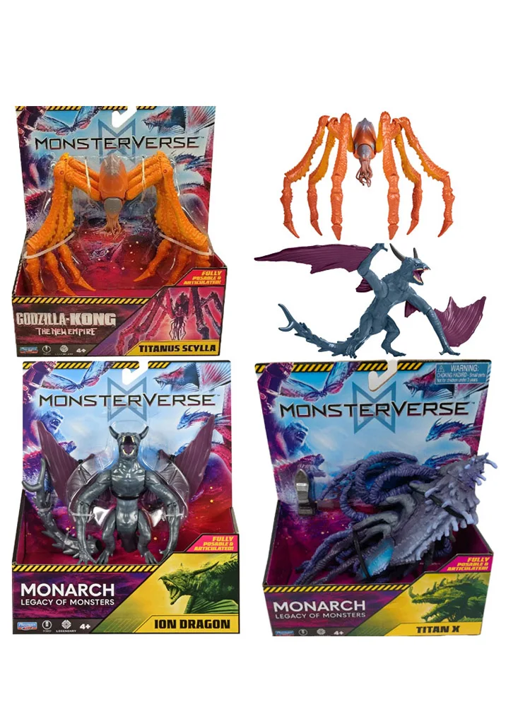Playmates Godzilla Vs Kong Anime Actionfigur Ion Dragon TITAN X Scylla Modell Spielzeug Sammlerstücke Ornamente Geschenke