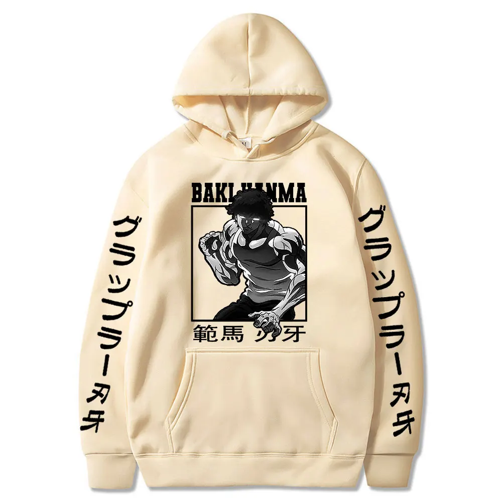 2025 Manga Baki Hanma The Grappler Hoodies Ogre Mode Yujiro Gym Oversized Sweatshirt Men Women's Fall Winter Fleece Hooded Stree