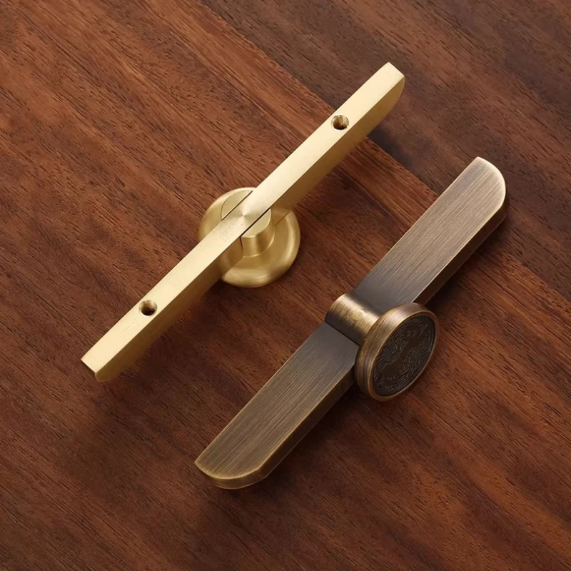 Antique Bronze New Chinese Style Brass Handle Cabinet Door Furniture Handle Aesthetics Chinese Retro Cabinet Drawer Door Handle