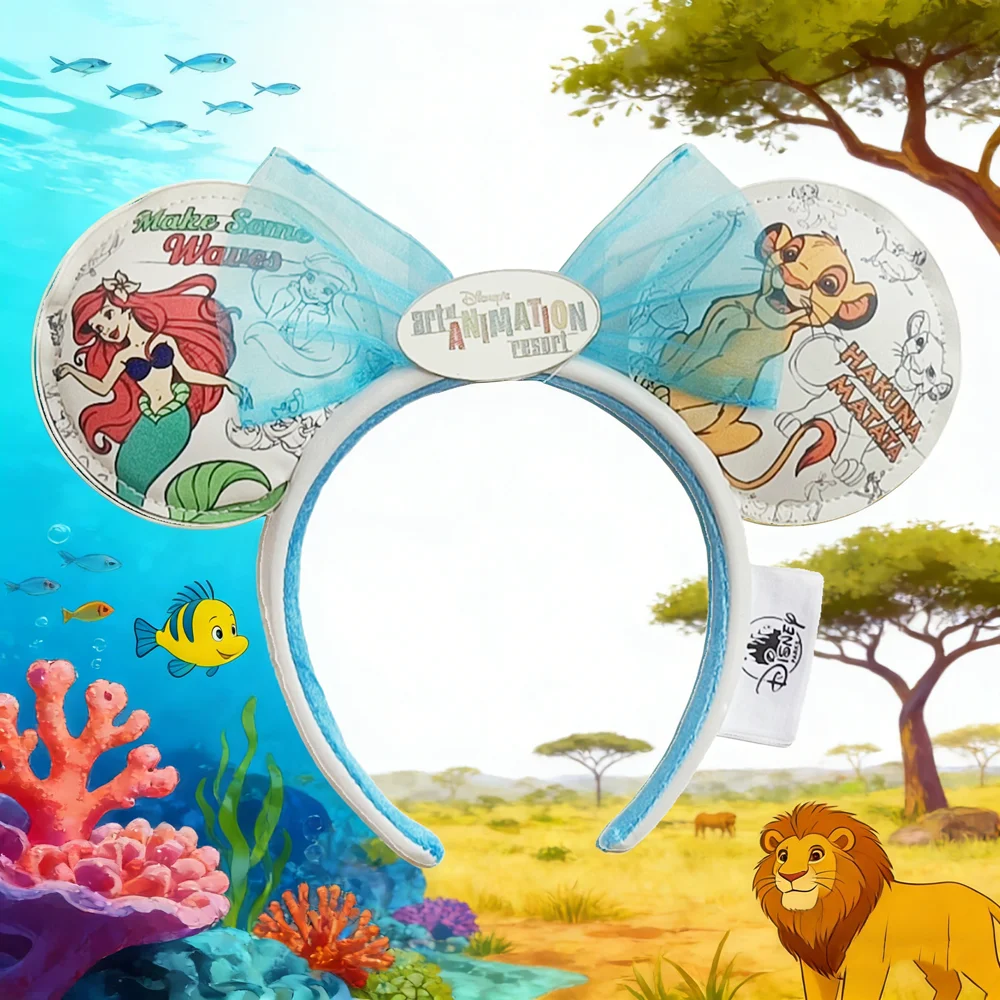 Disney Mickey Mouse Headbands Disneyland Mermaid Lion King Hairband Christmas Birthday Party Halloween Cosplay Costume For Women