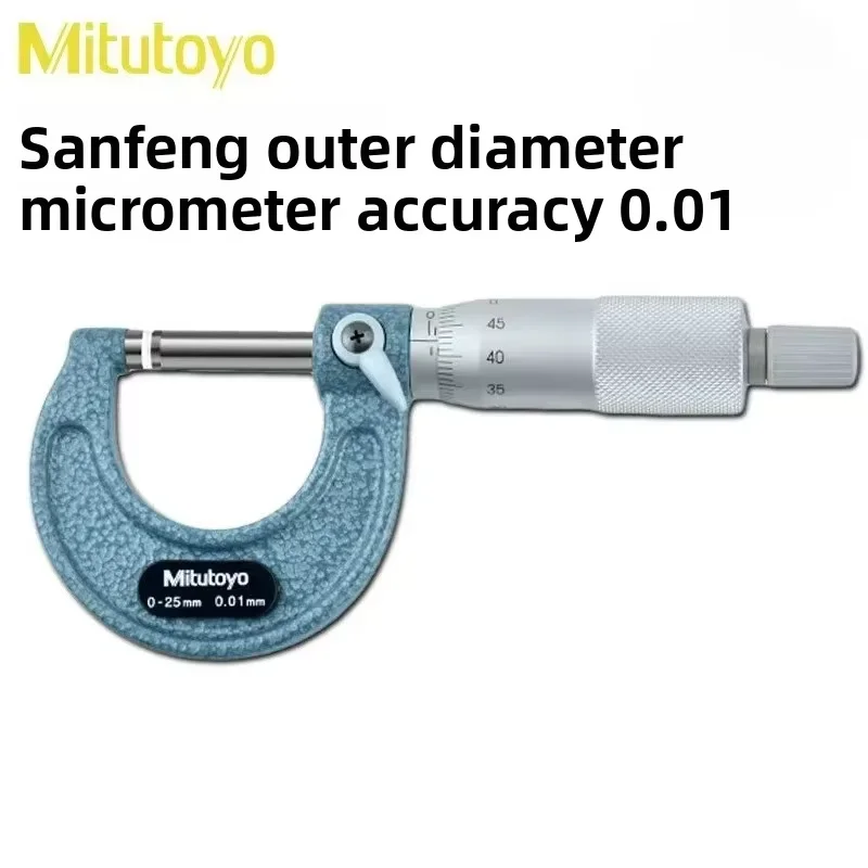 Micrometro esterno Mitutoyo Portata 25 - 50 mm, precisione 0,01 mm, con certificato di ispezione, ideale per strumenti di misurazione di precisione