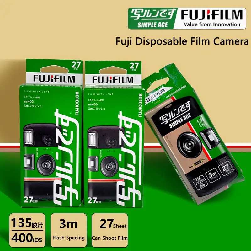 Fujifilm Single Use Disposable Film Camera Fujifilm Quick Snap/Fujifilm Quick Fun/Fujifilm ACE 400 with Flash 27 Photo Exposures - 6