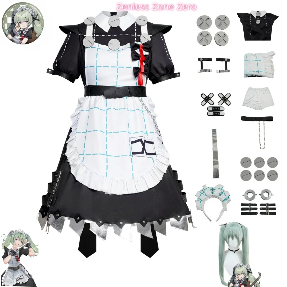 Game Zenless Zone Zero Ellen Joe Maid Outfit Dress Cosplay Costume for Women Cute Maid Uniform Hallowen Carnival Party Clothes