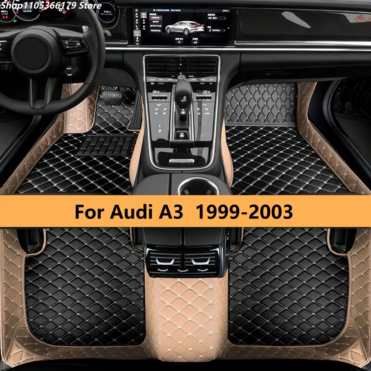 

Автомобильные коврики для Audi A3 8L 1999-2003 годов выпуска, кожаные, полный комплект, коврики для ног, ковровые покрытия.