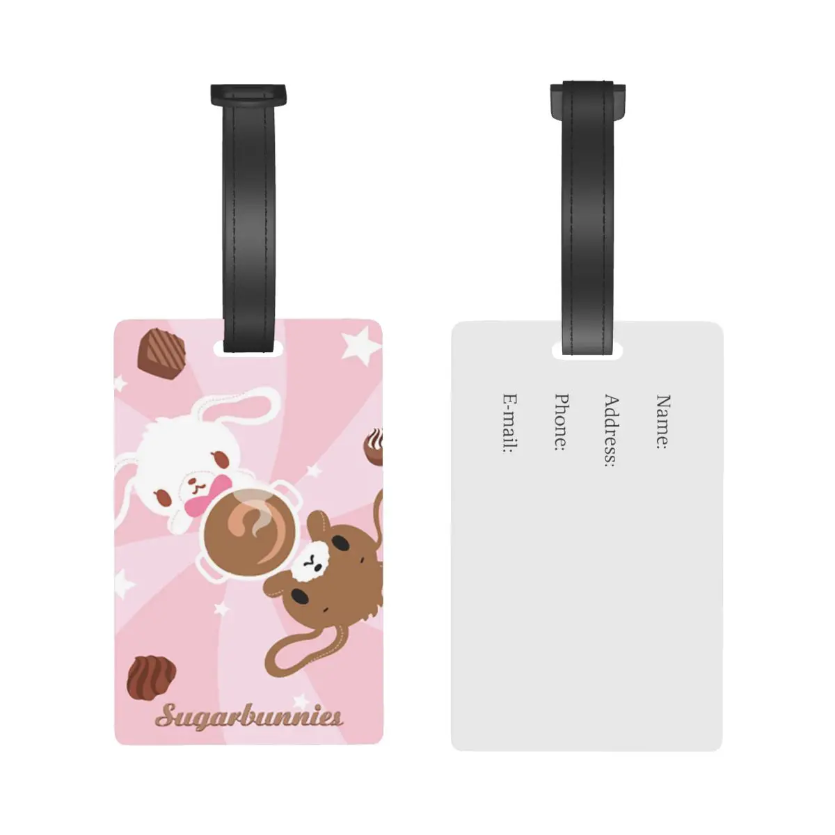 Sugarbunnies Luggage Tags Suitcase Accessories Travel PVC Fashion Baggage Boarding Tag Portable Label Holder ID Name Address