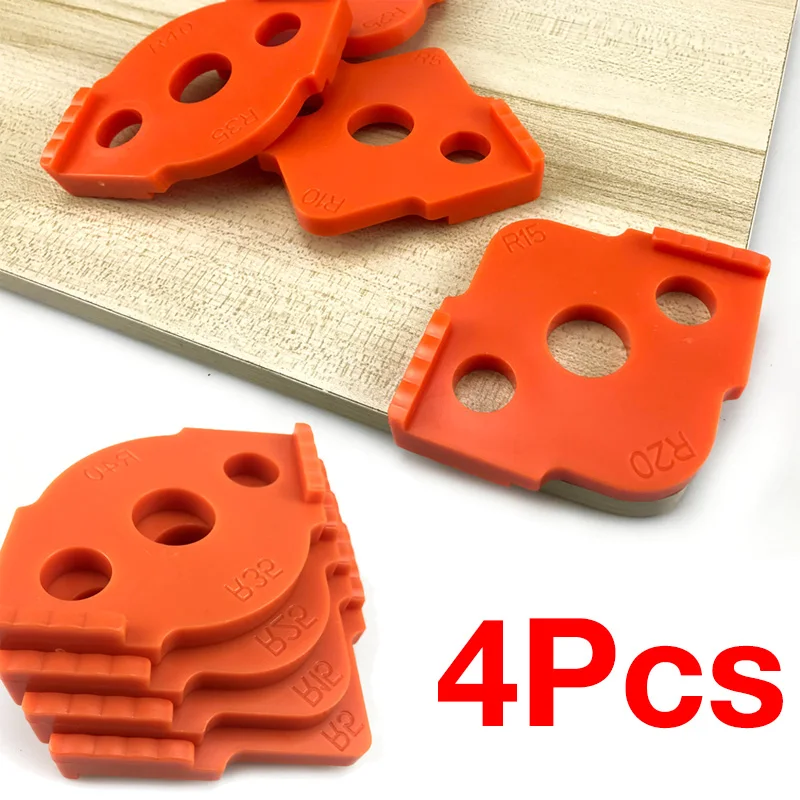 

4Pcs Woodworking Router Corner Radius Templates Jig R Angle Circular Arc Trimming Machine Semicircle Corner Quick Locator Tool