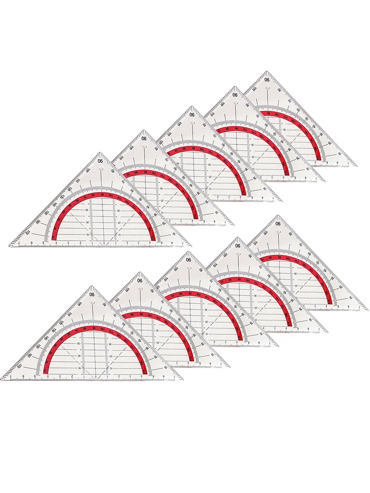 10pcs Protractor Geometry Triangles Durable Drawing Students Detailed Design Measuring Office Designer Math School Supplies