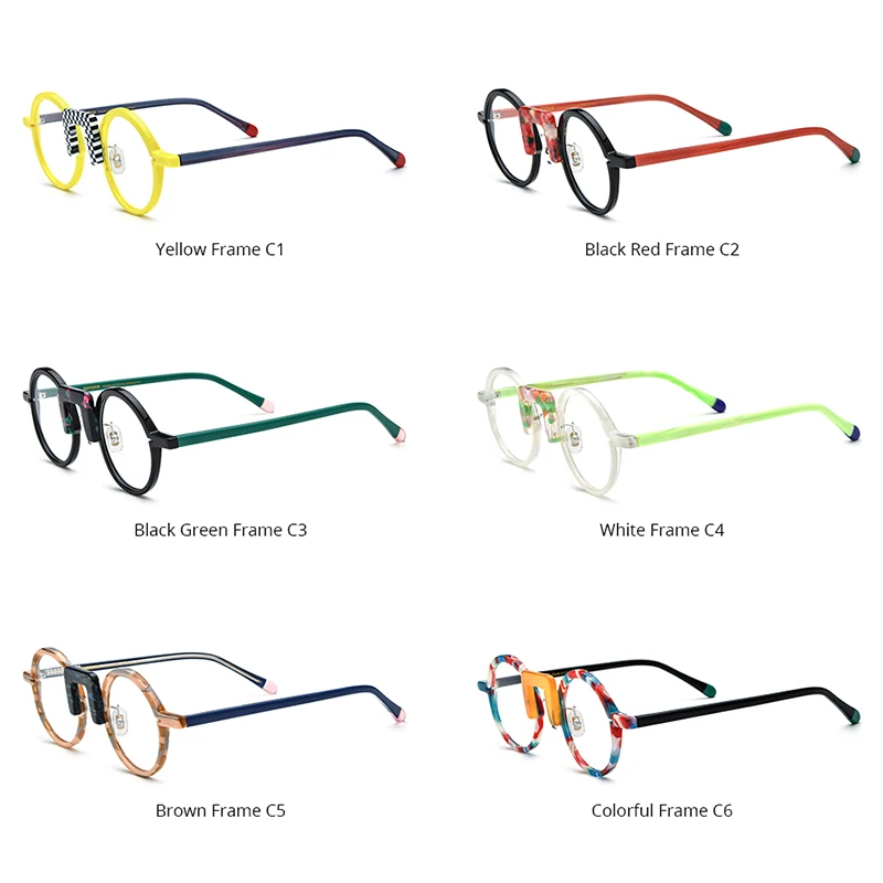 HEPIDEM kacamata Multi asetat wanita merek desainer bingkai kacamata hati bulat kacamata buatan tangan Jepang pria kacamata tipis 9382