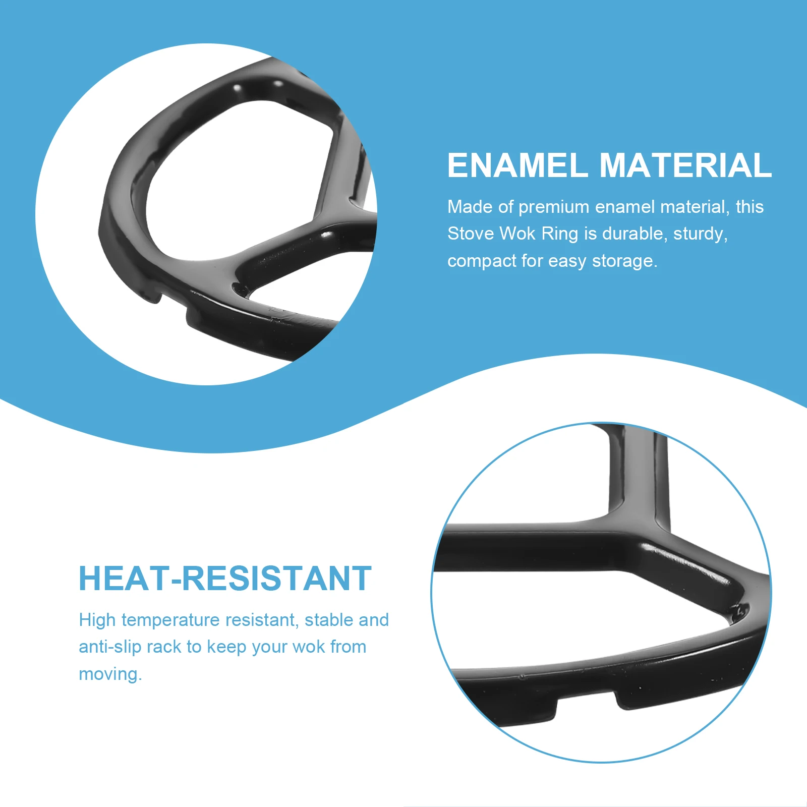 

2Pcs Kitchen Gas Stove Rack Enamel Non-Slip Wok Ring Heat Resistant Pot Bracket Gas Stove Top Burner Cover