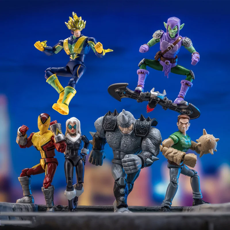 블루키스 스파이더맨 펠리시아 하디 그린 고블린 라이노 ‌   일렉트로 스칼렛 스파이더 샌드맨 ‌   액션 피규어 블라인드 박스 조립 장난감 선물