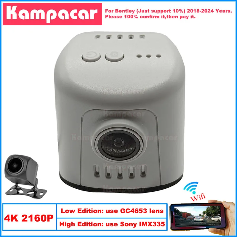 Kampacar BL02-4K 2160P Wifi DashCam Dash Cam Car Dvr For Bentley Flying Spur Bentayga Continental GT 2018-2024 10% Cars Camera