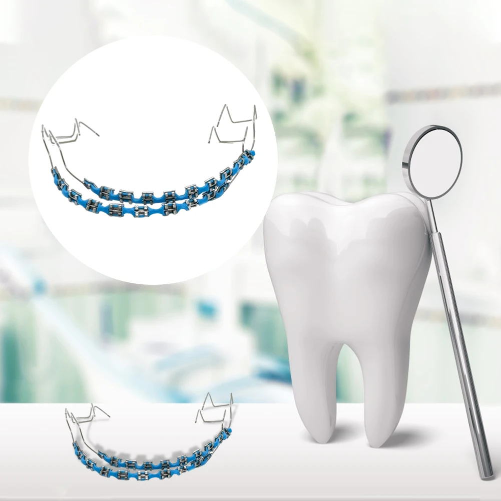 Fake Braces Temporary Tooth Decoration Dental with Metal Wires & Bracket Dental Metal Bracket Dental Tool for Dental Students