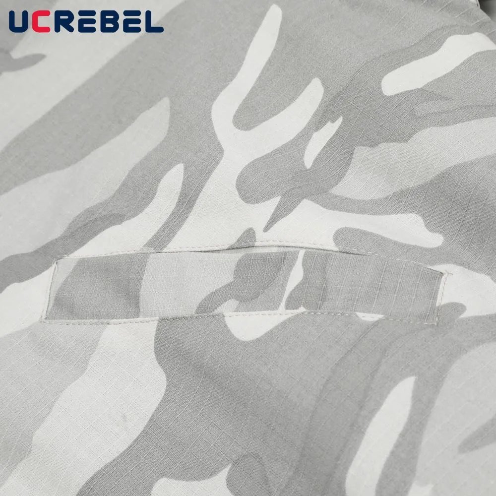 التمويه مقنعين سترة مبطنة رجالي الشتاء شارع العليا قطرة الكتف كم طويل فضفاض سميكة مبطن سترة رجل ملابس خارجية