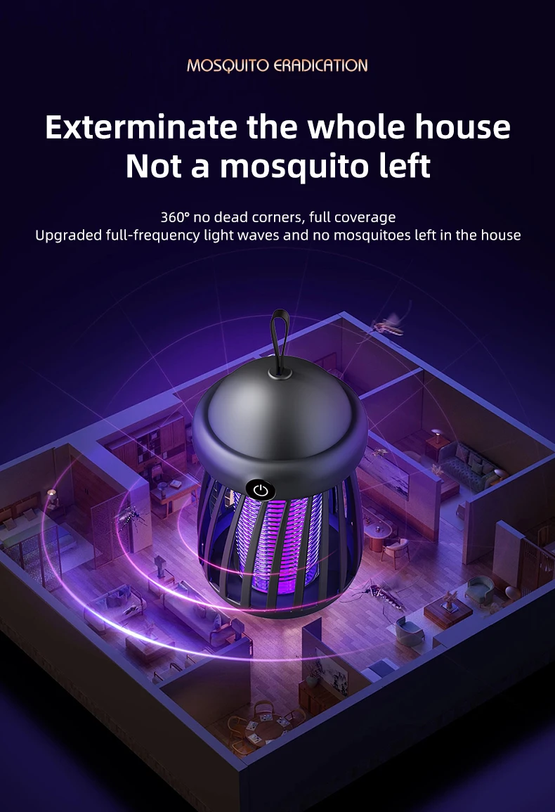 Mückenkiller 2-in-1 UV-Lampe Mückenfänger Nachtlicht USB Wiederaufladbarer Elektrischer Insektenfänger Outdoor-Mückenkiller – Detail 11