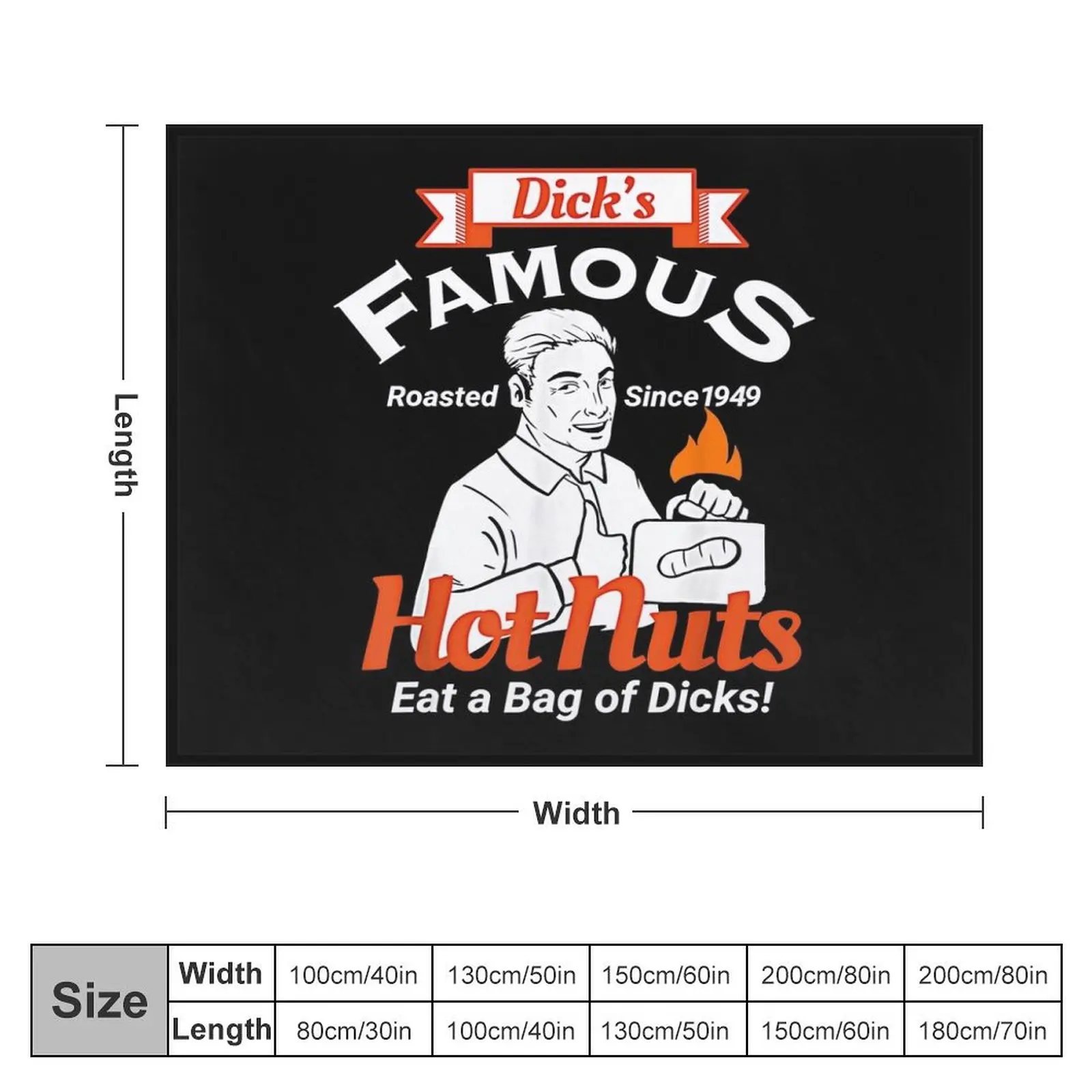 Dicks Famous Hot Nuts Eat a Bag of Dicks - Funny Adult Humor Throw Blanket for babies Nap Blankets For Sofas Blankets