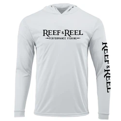REEF & REEL Fishing Apparel Summer Outdoor Long Sleeve T-shirt With Hood Sun Protection Breathable Angling Clothing Homme Peche