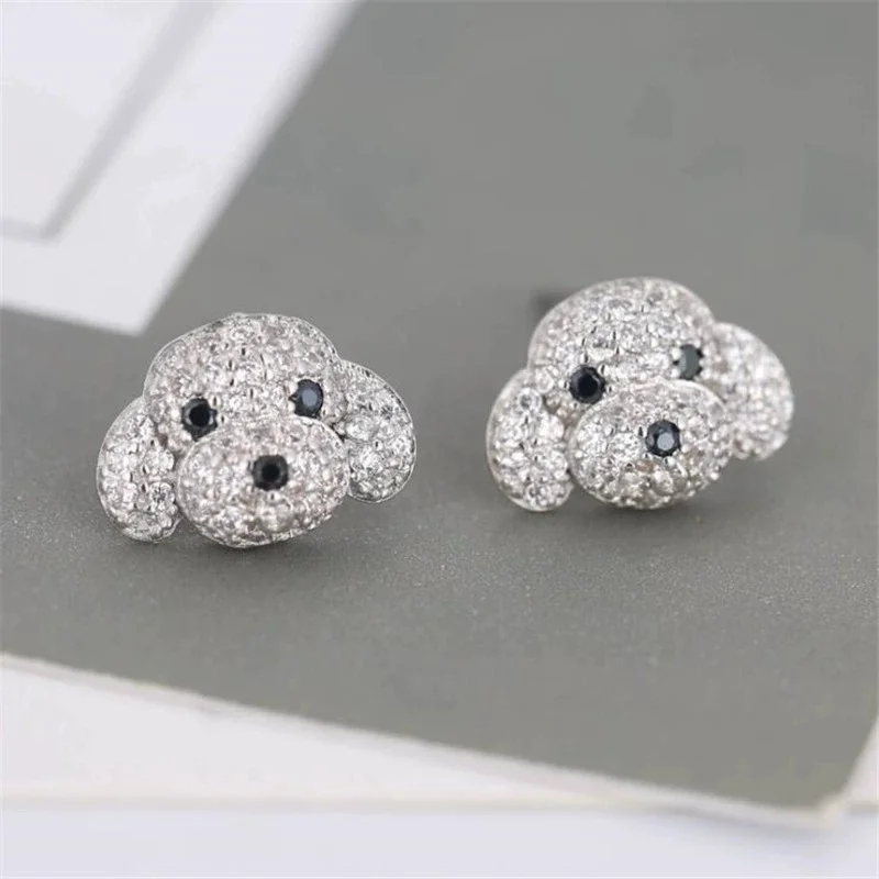 Uini Tail hot selling new 925 sterling silver Korean version temperament cute puppy earrings fashionable sweet accessories ED189