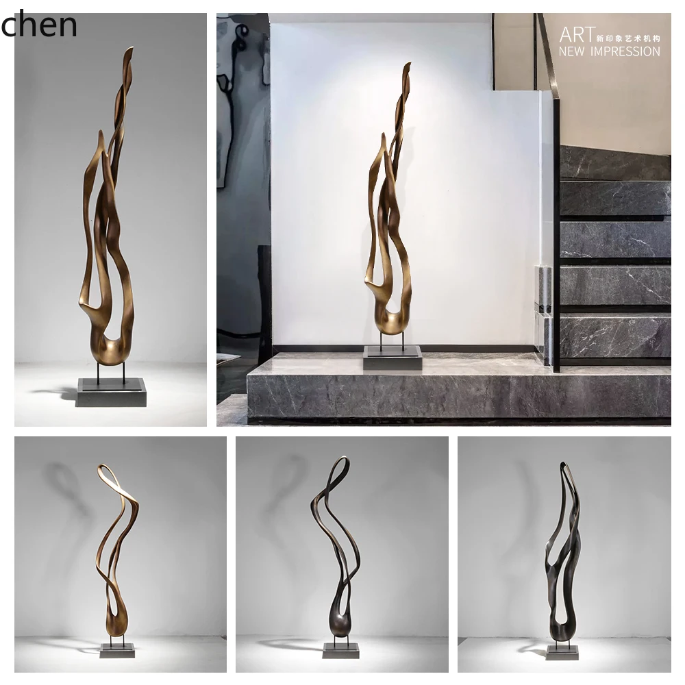 HT floor-to-ceiling ornaments large fiberglass reinforced plastic decorative works of art modern simple light luxury decoration