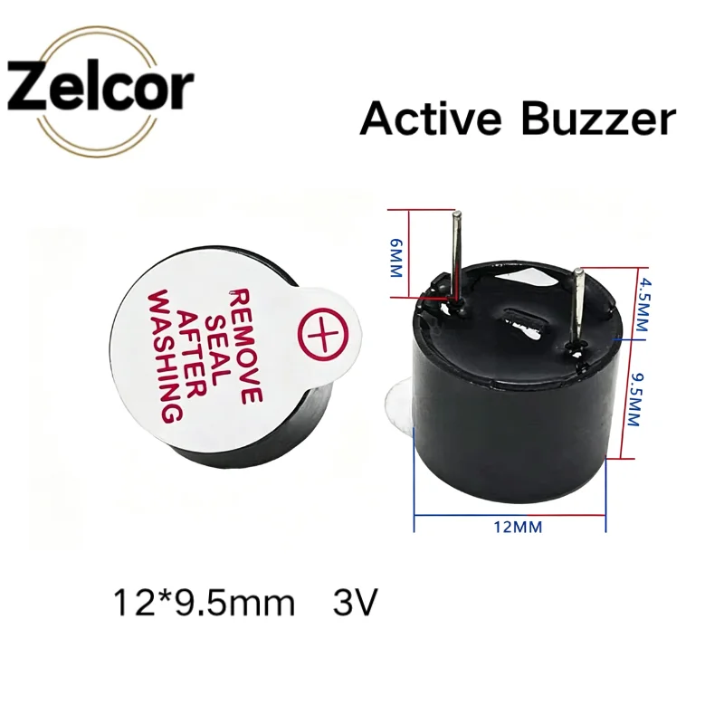 10PCS Active Buzzer 5V 3V 12V Passive Buzzer Active Buzzer 3V 5V 12V  Magnetic Long Continous Beep Tone 12*9.5mm
