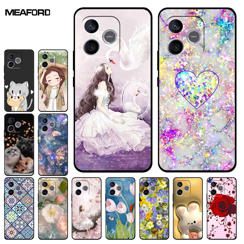 Cell Phone Case For Huawei Honor X8D Coques HonorX8D 4G Funda Girly Cover Luxury Silicone TPU Soft Shield Lovely Back Florals
