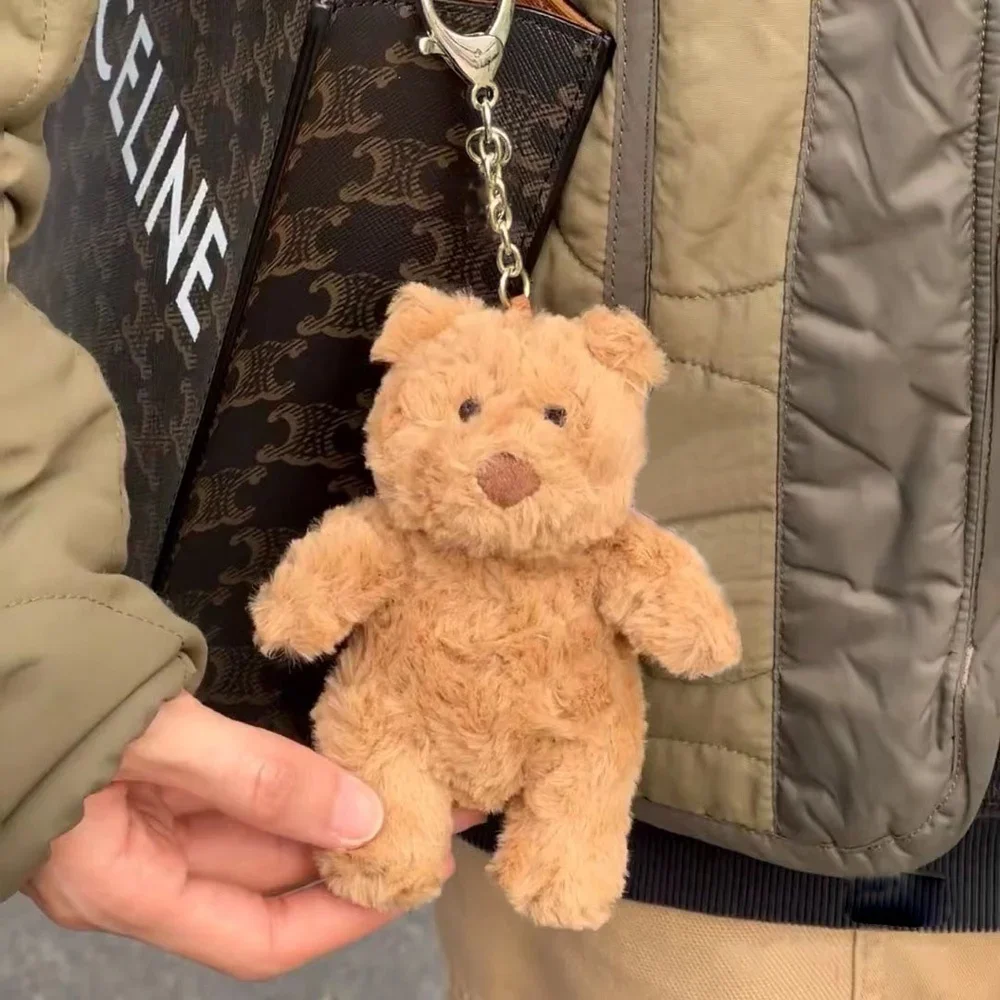 Llavero de peluche de oso de Barcelona, Mini colgante de muñeco de oso de peluche bonito, regalo para novia