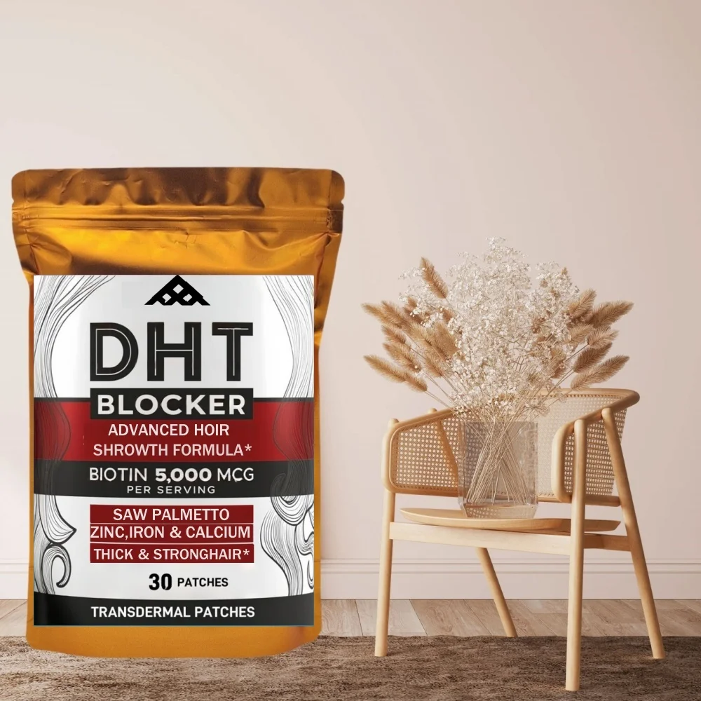 30 Patches Dht Blocker Hair Growth Transdermal Patches - High Potency Biotin Saw Palmetto For Hair Regrowth