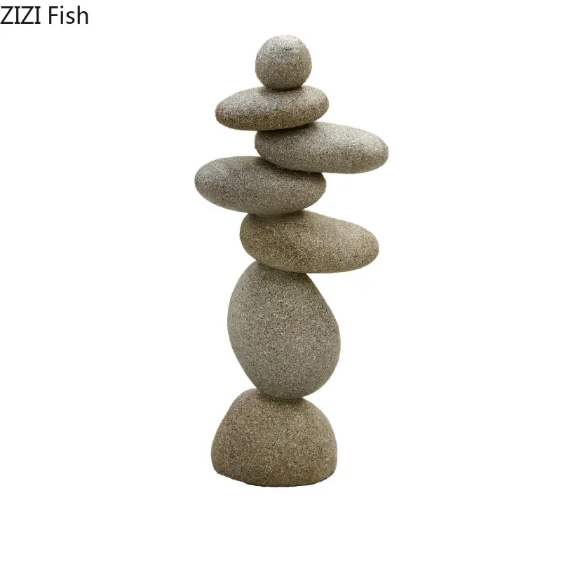 Stone Stacking Artwork Landscape Desk Decoration Multiple Styles Stone Ornaments Creative Resin Sculpture Room Aesthetic Decor