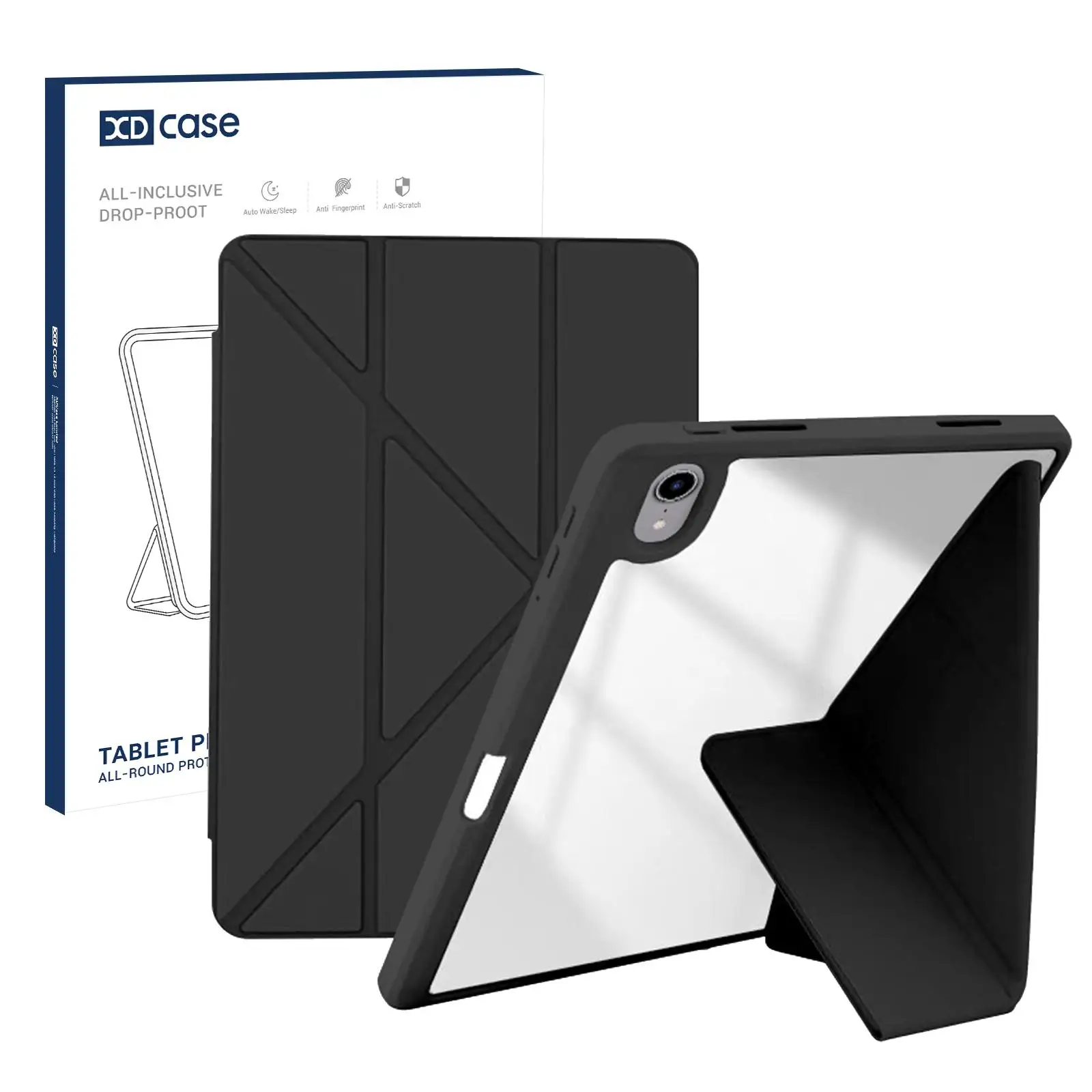 For iPad Air 13 inch 2026 / 2025 / 2024 XDcase Rice Grain Texture Y-fold Holder Smart Tablet Leather Case with Pen Slot