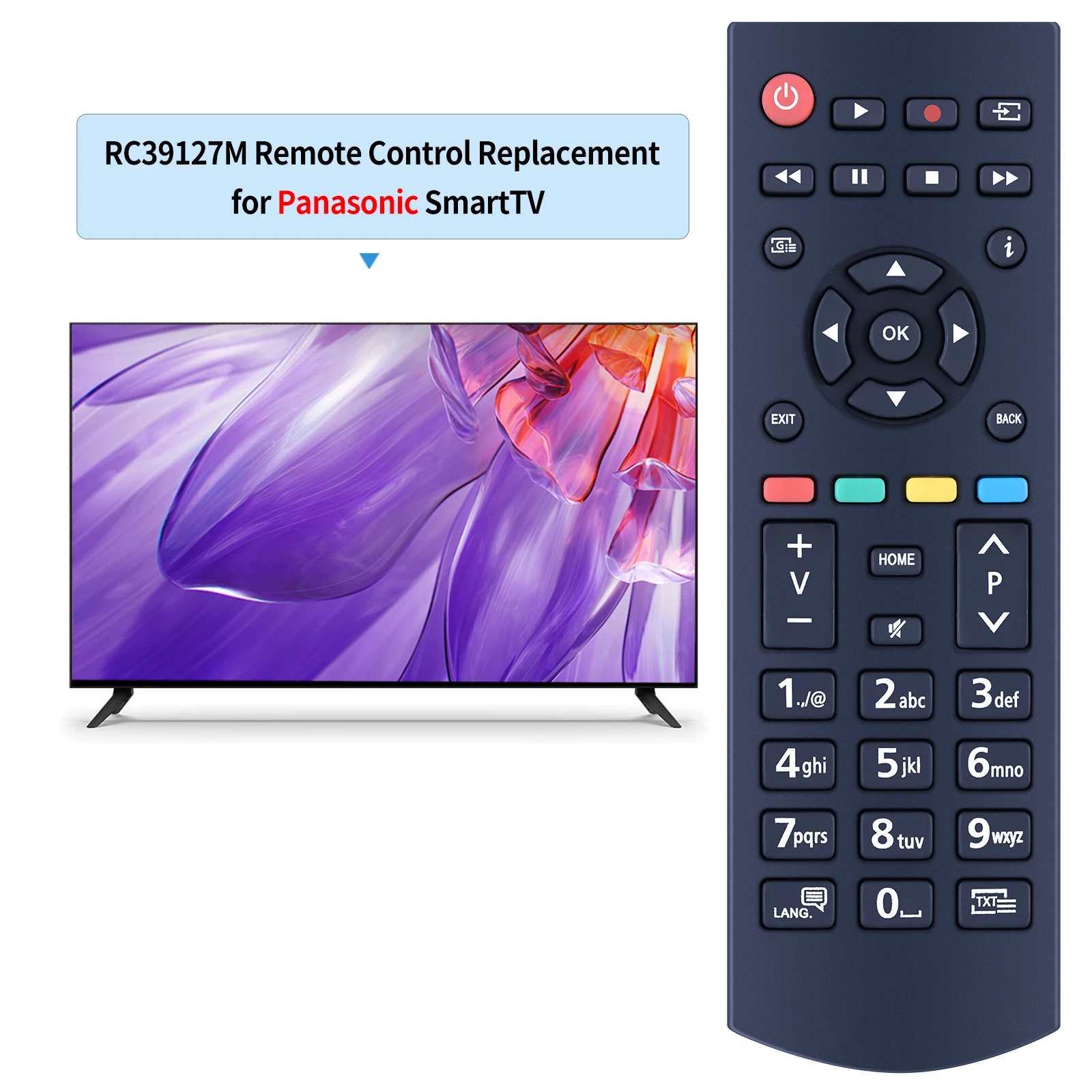 RC39127M Remote Control for Panasonic TV TX-32GW334 TX-24J330E TX-39GW334 TX-24J330B TX-24GW334 TX-32JW344 TX-32J340E TX-32J330E