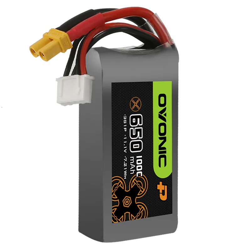 Imagem -04 - Ovonic-lipo Bateria 3s1p 11.1v 650mah 100c Xt30 Plug para Helicóptero rc Quadcopter Drone de Corrida Fpv Peças 3s