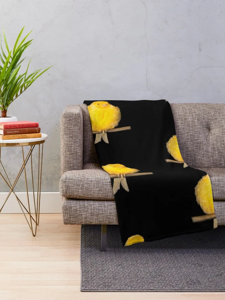 cute canary with yellow feathers Throw Blanket Multi-Purpose Cute Plaid Stuffeds Single Blankets