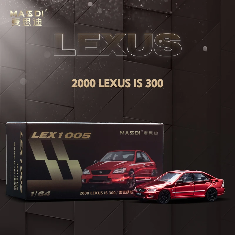 MASSDI 1/64 Toyota Lexus IS300 Extreme Simulation Alloy car model Collectible decoration toy gift Silver electroplated red