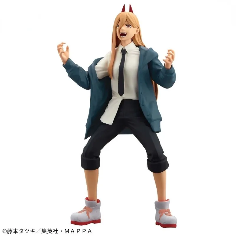 Original Bandai Chainsaw Man Power Denji Makima Hayakawa Aki Anime Action Collectible Ornaments Figure Model Toys Birthday