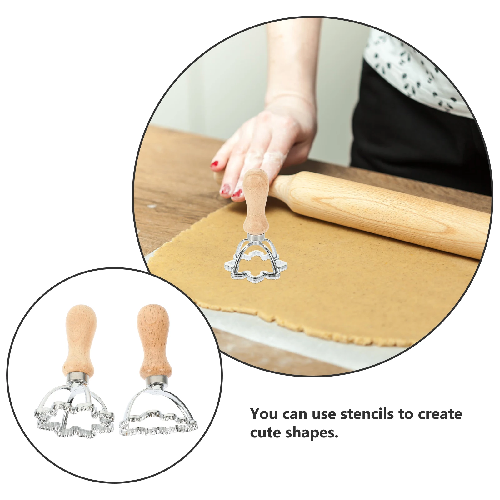 

2 Pcs Biscuit Mold Cookie Christmas Chirstmas Molds Shape Cutters Moulds Food New Year Ravioli