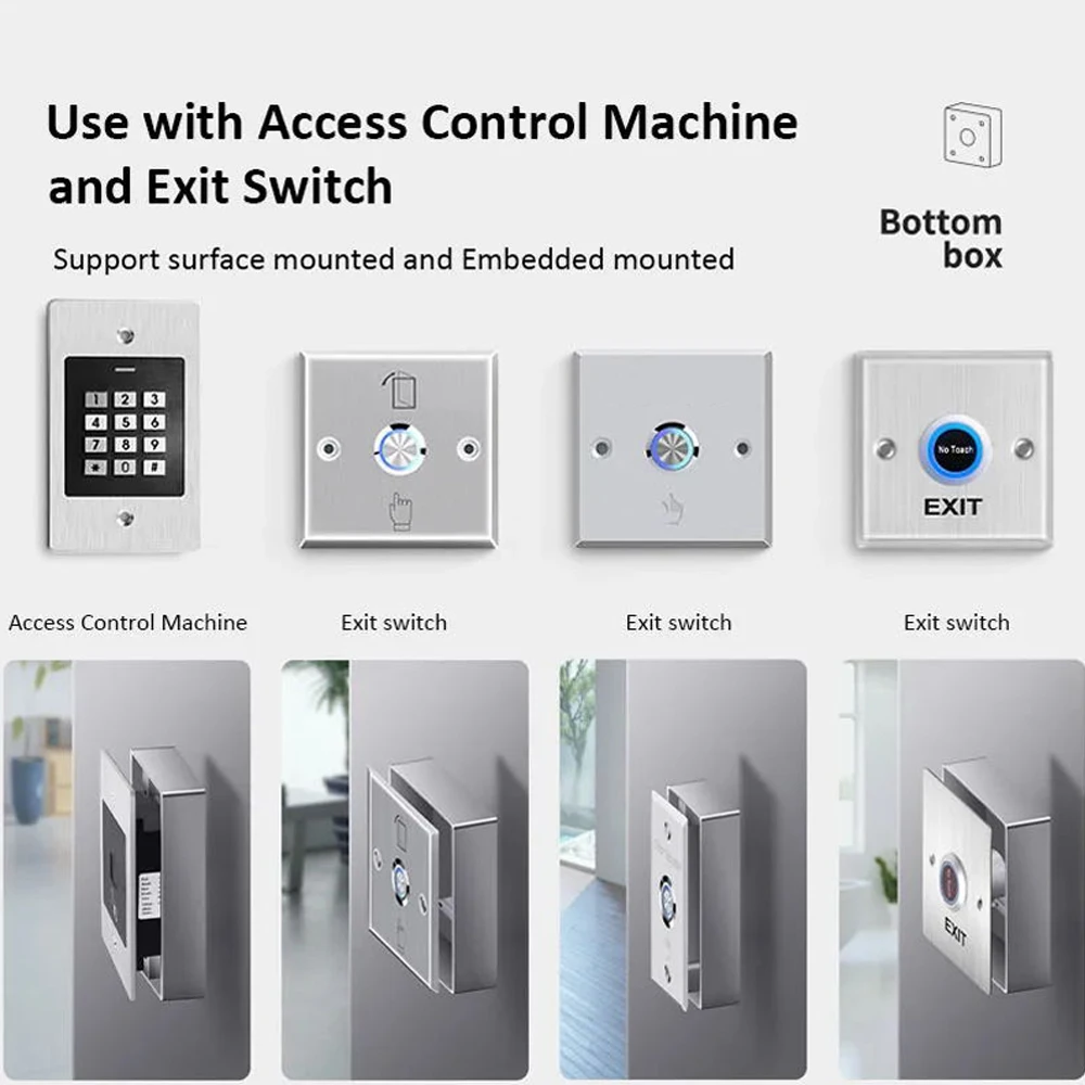 Metal 70/86 Type Surface Wall Mounted Socket Switch Bottom Wiring Box General Junction Box for Access Control Entry Exit Button