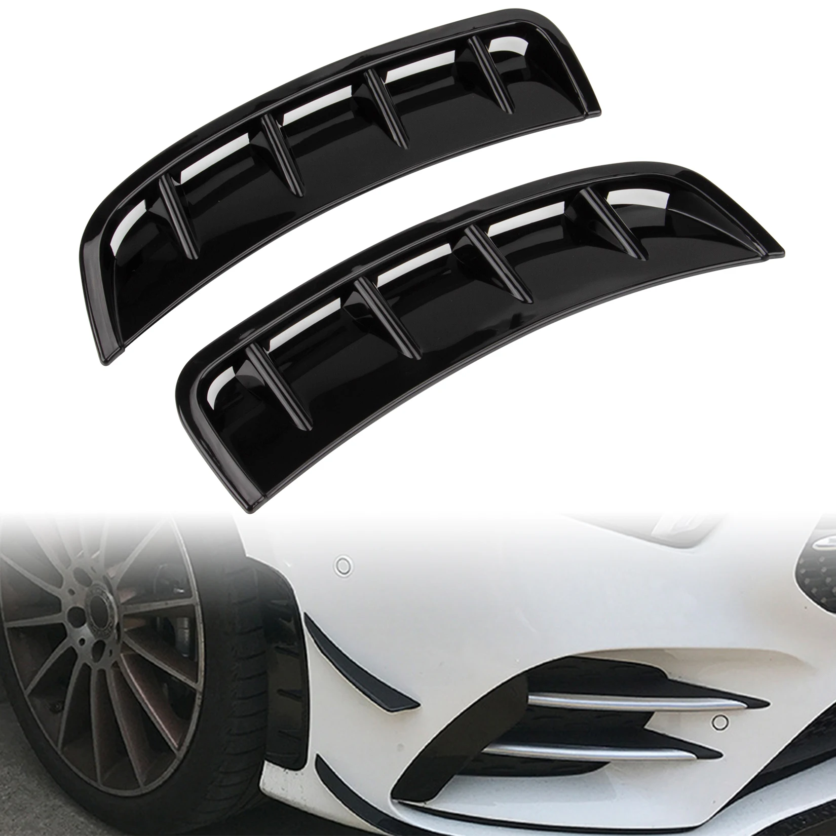 Para-choque dianteiro do carro spoiler lateral guarnição spoiler para mercedesbenz a classe hatchback sedan w177 amg linha 2018 + amortecedor dianteiro universal