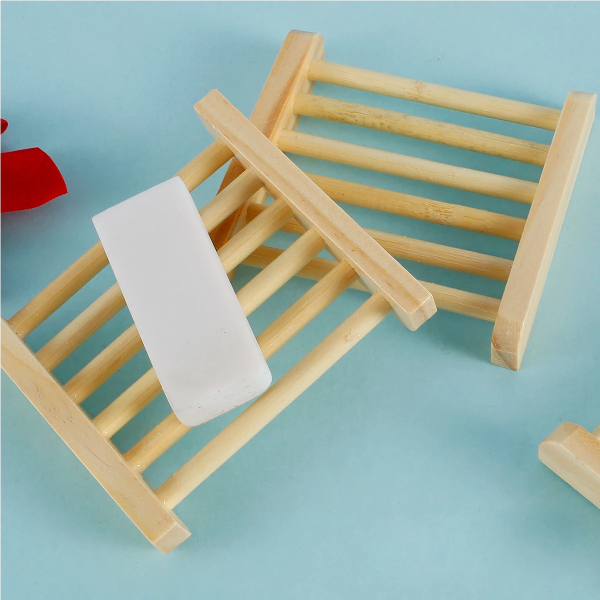 10/20Pcs Wooden Soap Tray Self Draining Soap Dish Holder Natural Wooden Holder Bathtub Shower Dish Accessories for Bathroom