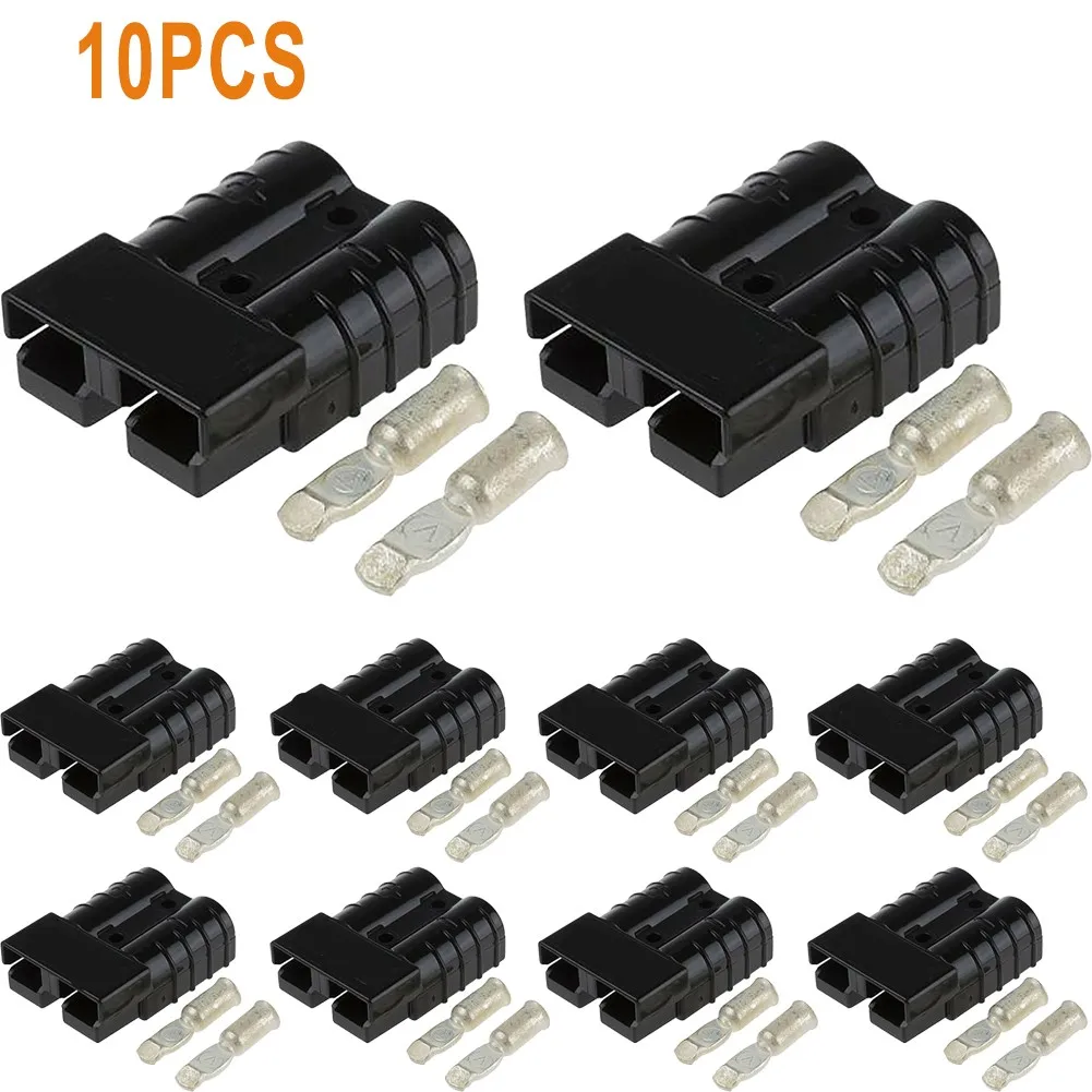 10Pcs Straight Plug 48x37x16mm Two Pole Waterproof Connector Red/black For Anderson Style Plug Connectors 50 AMP 12-80V 12-6AWG